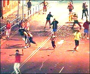 Rioters in Redfern